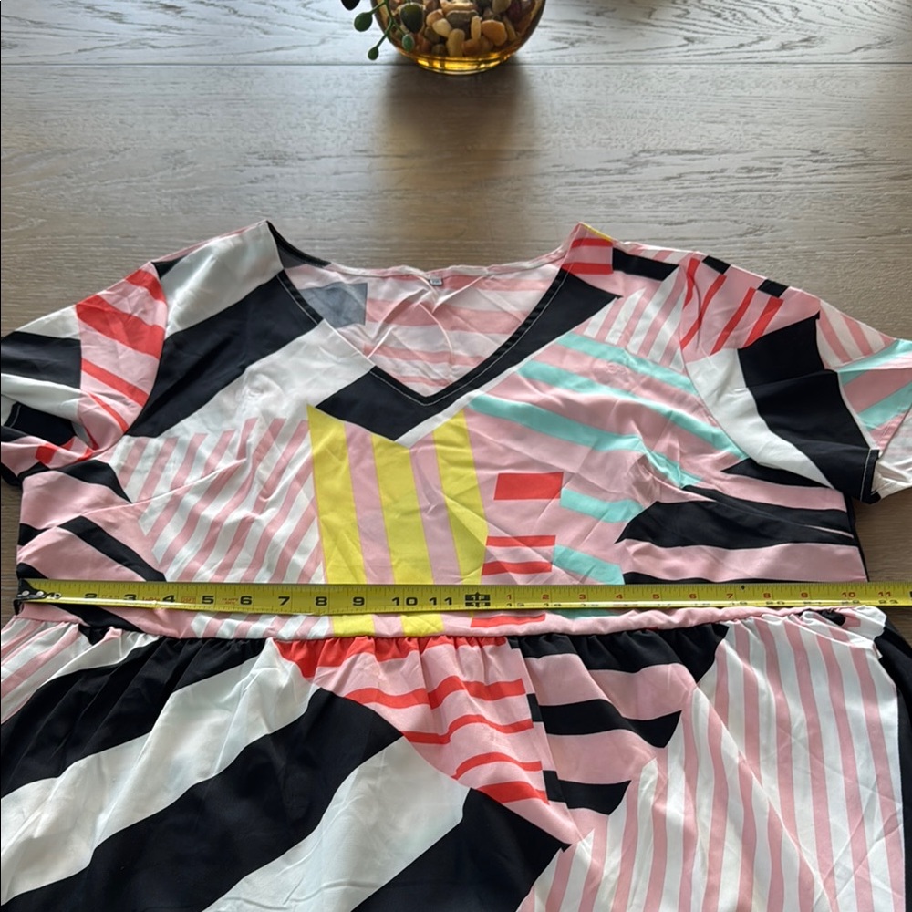 3Amoretu Women's Floral Trendy Plus Size Colorful Geometric Pattern Dresses 2XL - Picture 9 of 16